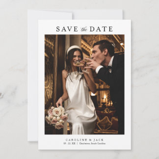 Klassieke Moderne Chic Foto Bruiloft Save The Date