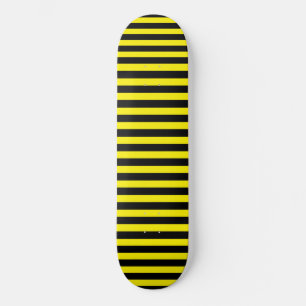 Klassieke Moderne Gele en Zwarte Strepen Skateboard