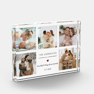 Klassieke moderne gepersonaliseerde familiefotocol fotoblokken