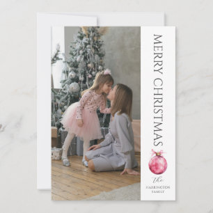 Klassieke moderne kerstfoto feestdagenkaart