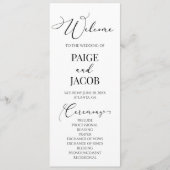 Klassieke moderne minimalistische elegante bruilof programma (Voorkant)