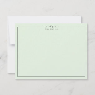 Klassieke Moderne Mint groen vrouwelijk Profession Bedankkaart