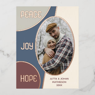 Klassieke moderne seizoengroeten Gold Folie Feestdagen Briefkaart