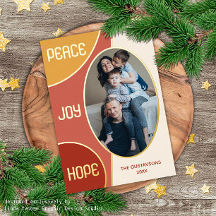 Klassieke moderne seizoengroeten Gold Folie Feestdagenkaart