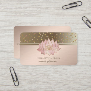 Klassieke moderne stippen confetti lotus visitekaartje