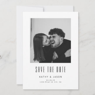 Klassieke moderne trouwfoto save the date