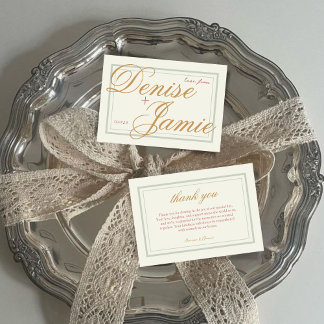 Klassieke Moderne Vintage Wedding Gast Bedankkaart