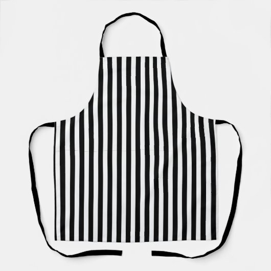 Klassieke Moderne Zwart-Wit Verticale Strepen Schort (Voorkant)