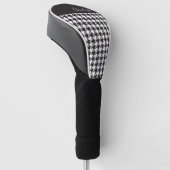 Klassieke moderne zwarte en witte hond golfheadcover (Schuin)