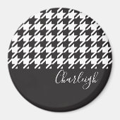 Klassieke moderne zwarte en witte hond magneet (Voorkant)