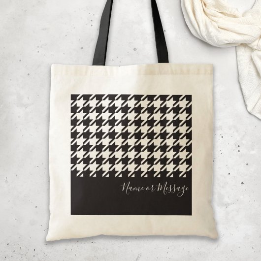 Klassieke moderne zwarte en witte hond tote bag