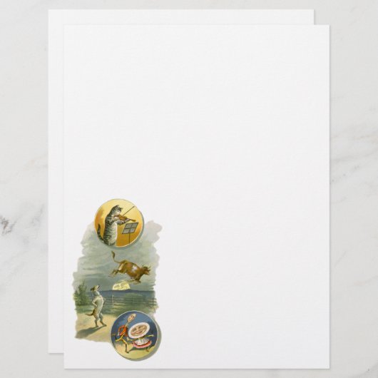 Klassieke Moeder de Gans-kinderrijm Hey Diddle (Voorkant / Achterkant)