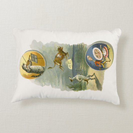 Klassieke Moeder de Gans-kinderrijm Hey Diddle Accent Kussen (Achterkant)