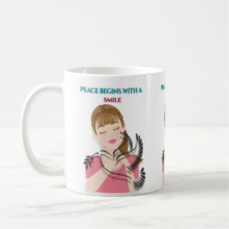Klassieke mok, 330 ml Peace Begins with a Smile Mo Koffiemok