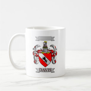 Klassieke mok Davis familienaam en wapenschild