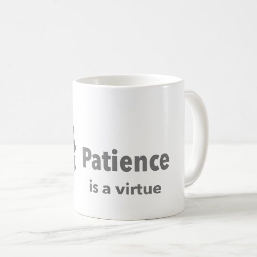 Klassieke Mok expressie "Patience is a Virtual" (Voorkant rechts)