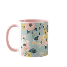 Klassieke mok met bloemmotief