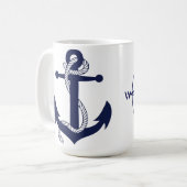 Klassieke Mok - Nautisch anker met Robe & Compass (Voorkant links)