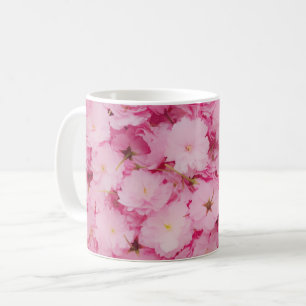Klassieke mok roze kersenbloesem bloem botanisch