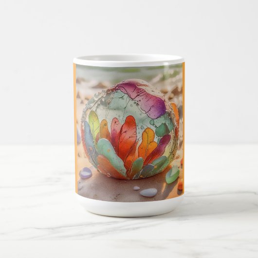 Klassieke mok (strandglas) (Center)