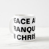 Klassieke Mok "vrede en rust in Christus" (Voorkant links)
