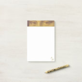 Klassieke Mona Lisa-ogen & monogram Post-it® Notes (Op bureau)