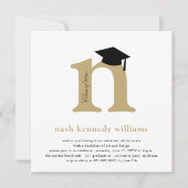 Klassieke Monogram Alfabet N Fotogradatie Partij Kaart (Voorkant)