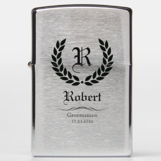 Klassieke monogram Beste Man Zwarte Groomsmen Gift