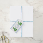 Klassieke monogram boveniary Bunny Baby Boy Favor Cadeaulabel (Met Touw)
