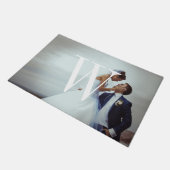 Klassieke Monogram Bruiloft Foto Deurmat (Schuin)