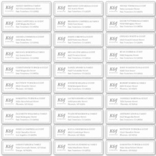 Klassieke Monogram Bruiloft Gast Namen Adres Sticker