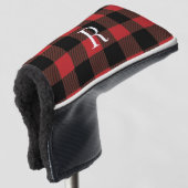 Klassieke monogram buffel plaid cadeau voor vader golfheadcover (3/4 voorkant)
