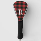 Klassieke monogram buffel plaid cadeau voor vader golfheadcover (Voorkant)
