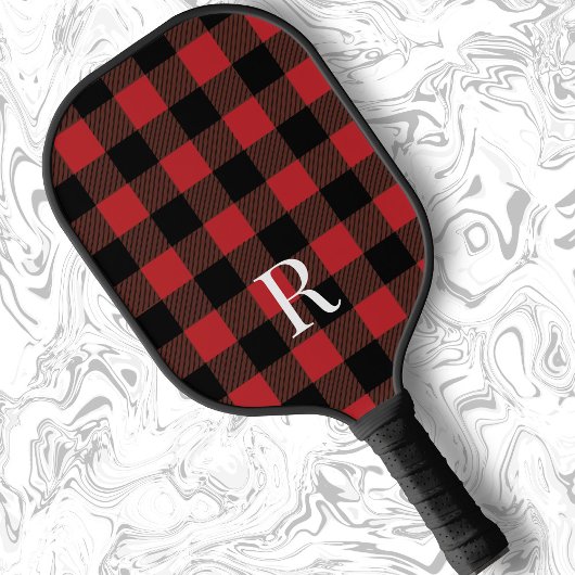 Klassieke monogram buffel plaid cadeau voor vader pickleball paddle