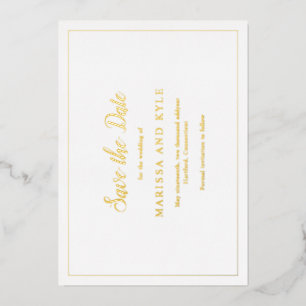 Klassieke Monogram Elegante Trouw Save The Date Folie Uitnodiging