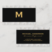 Klassieke monogram | Geometrische trim Modern Visitekaartje (Voorkant / Achterkant)