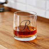 Klassieke Monogram Gepersonaliseerde Naam Whisky Glas
