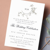 Klassieke monogram gouden weddenschap folie uitnodiging