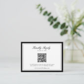 Klassieke Monogram Huwelijk QR Code RSVP-Kaart Informatiekaartje (Staand voorkant)