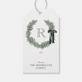 Klassieke Monogram Krans Crest Cadeaulabel (Voorkant)