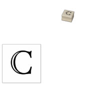 Klassieke Monogram Letter C 1 Inch Stamp Rubberstempel (Gestempeld)