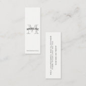 Klassieke monogram met boogtekst mini visitekaartje (Voorkant / Achterkant)