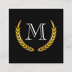 Klassieke monogram met grafische decoratieve eleme vierkante visitekaartje