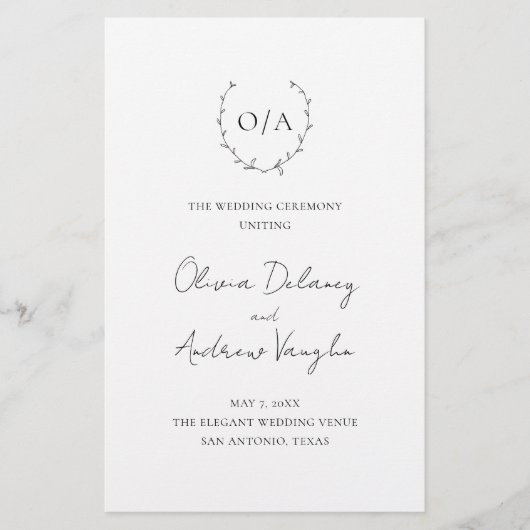 Klassieke monogram met grote kroonrand (Voorkant)