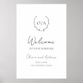 Klassieke monogram met grote kroonrand poster (Voorkant)