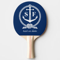 Klassieke monogram Nautical Blue Anchor Beach Boat