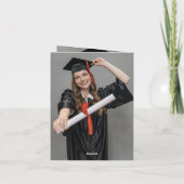 Klassieke monogram O Graduation Cap Foto Modern Bedankkaart (Achterkant)