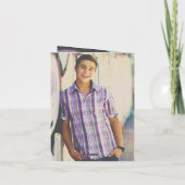 Klassieke monogram O Graduation Cap Foto Modern Bedankkaart (Achterkant)