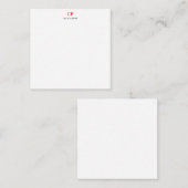 Klassieke Monogram Professional Gewoon wit rood Notitiekaartje (Voorkant / Achterkant)