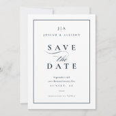 Klassieke Monogram QR Code Foto Bruiloft Save The Date (Voorkant)